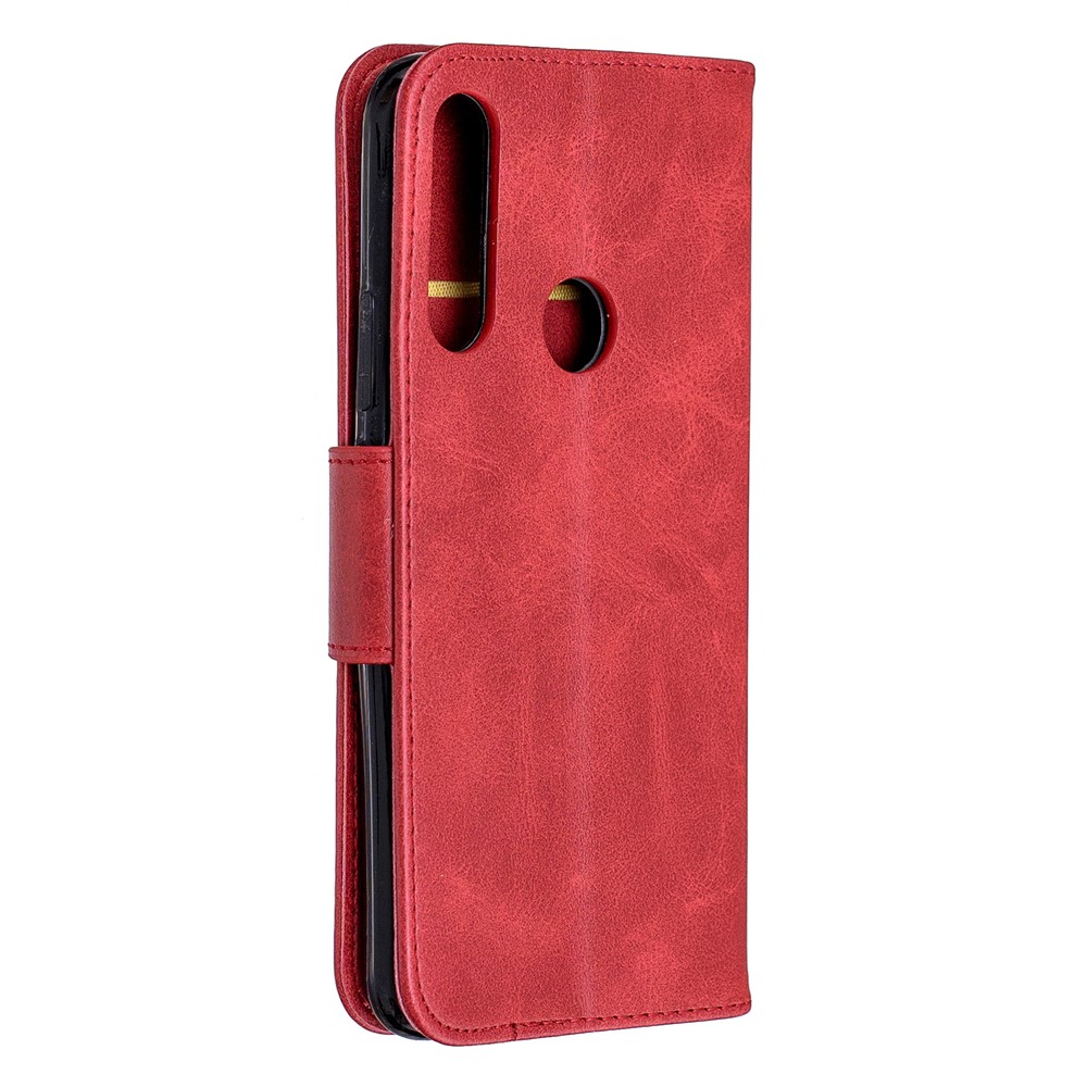 Cartera De Cuero De La PU Cubierta Del Teléfono Para Huawei P Inteligente / Y9 Prime 2019 - Rojo-3