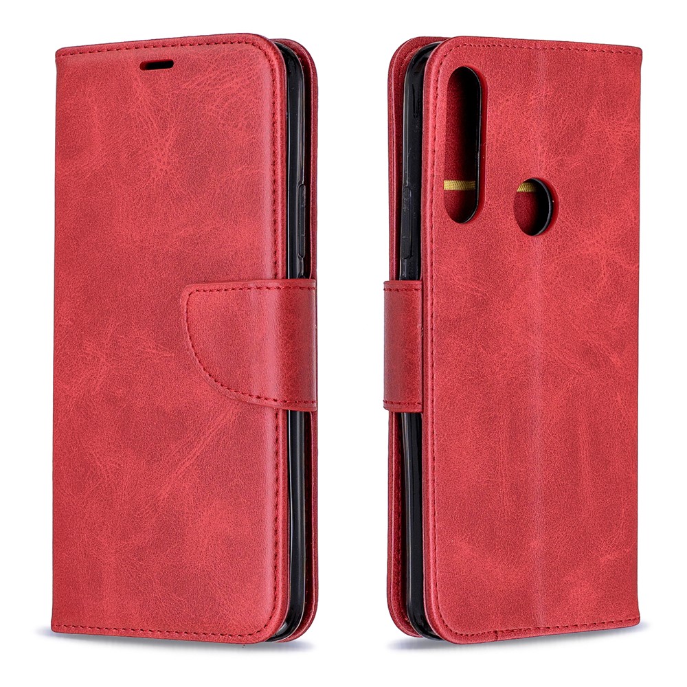 Cartera De Cuero De La PU Cubierta Del Teléfono Para Huawei P Inteligente / Y9 Prime 2019 - Rojo-4