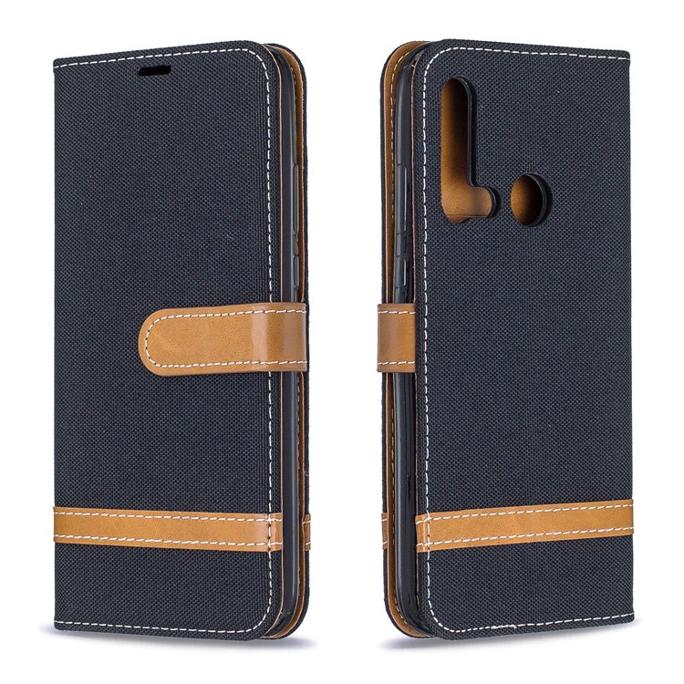 Assorted Color Jeans Cloth Wallet Leather Case for Huawei P20 lite (2019)/nova 5i - Black-4