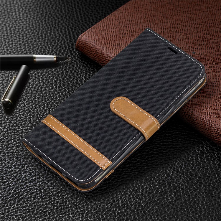 Assorted Color Jeans Cloth Wallet Leather Case for Huawei P20 lite (2019)/nova 5i - Black-7
