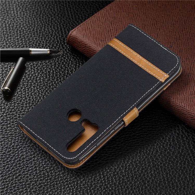 Assorted Color Jeans Cloth Wallet Leather Case for Huawei P20 lite (2019)/nova 5i - Black-8