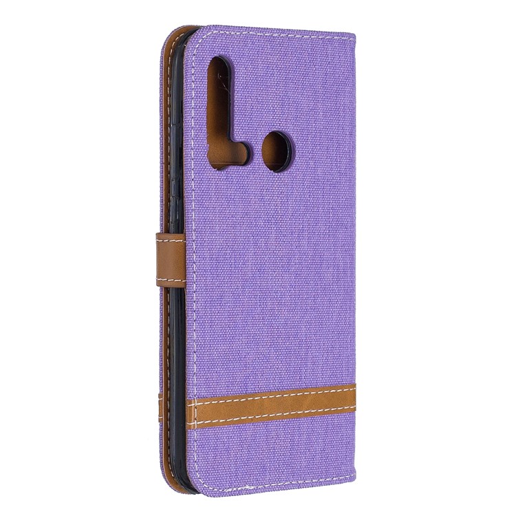 Assorted Color Jeans Cloth Wallet Leather Case for Huawei P20 lite (2019)/nova 5i - Purple-3