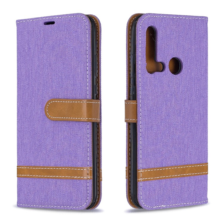 Assorted Color Jeans Cloth Wallet Leather Case for Huawei P20 lite (2019)/nova 5i - Purple-4
