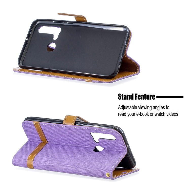 Assorted Color Jeans Cloth Wallet Leather Case for Huawei P20 lite (2019)/nova 5i - Purple-5