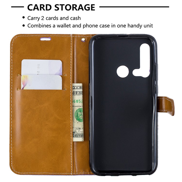 Assorted Color Jeans Cloth Wallet Leather Case for Huawei P20 lite (2019)/nova 5i - Purple-6