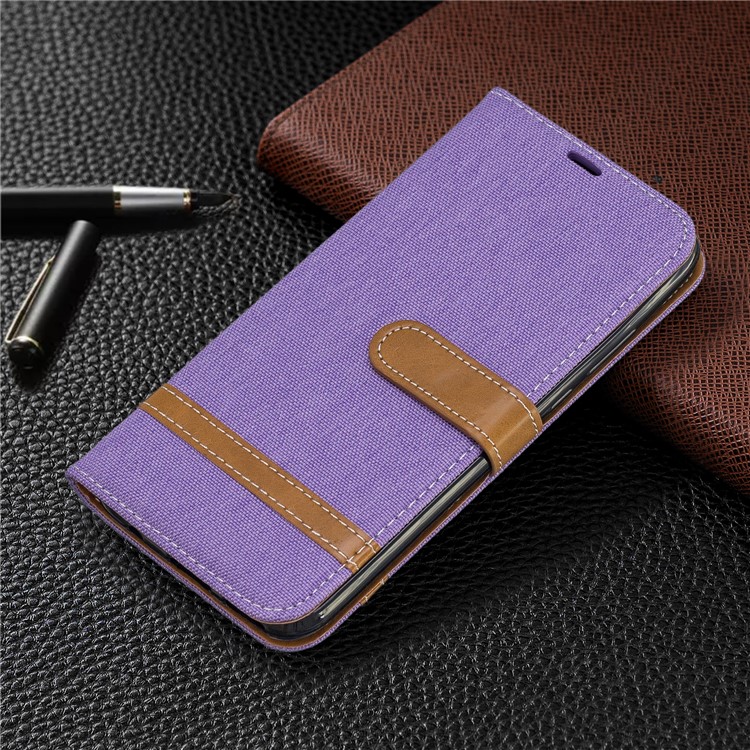 Assorted Color Jeans Cloth Wallet Leather Case for Huawei P20 lite (2019)/nova 5i - Purple-7