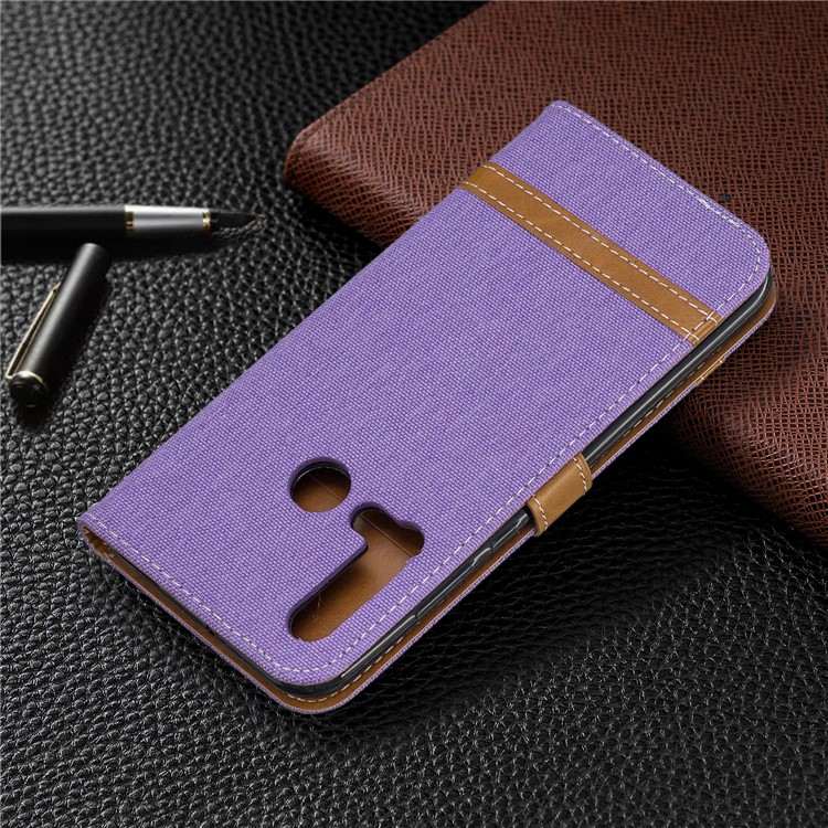 Assorted Color Jeans Cloth Wallet Leather Case for Huawei P20 lite (2019)/nova 5i - Purple-8