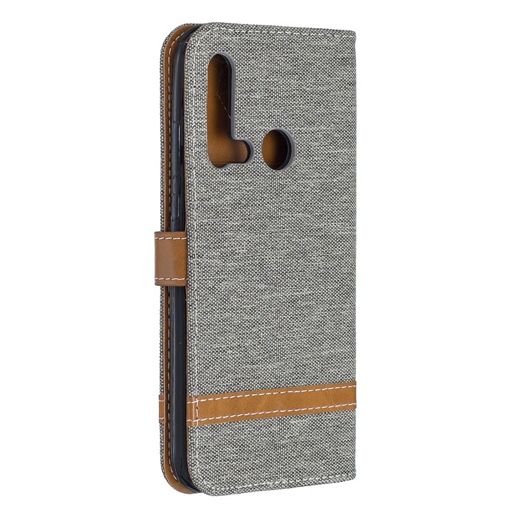 Assorted Color Jeans Cloth Wallet Leather Case for Huawei P20 lite (2019)/nova 5i - Grey-3