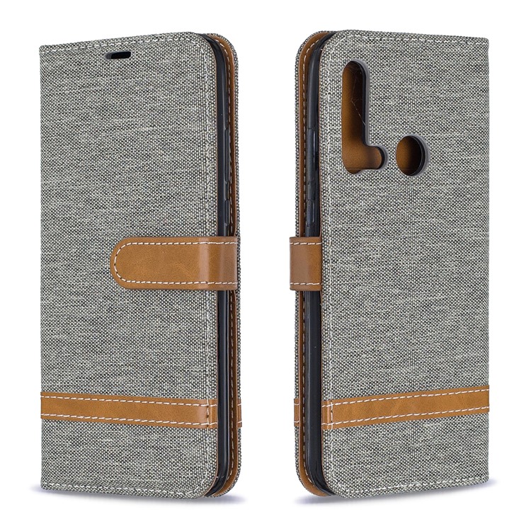 Assorted Color Jeans Cloth Wallet Leather Case for Huawei P20 lite (2019)/nova 5i - Grey-4