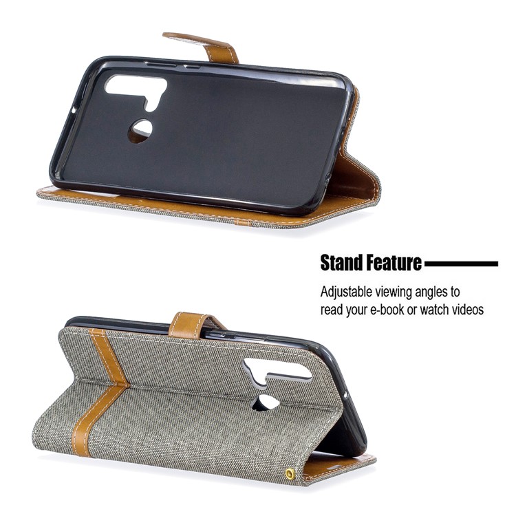 Assorted Color Jeans Cloth Wallet Leather Case for Huawei P20 lite (2019)/nova 5i - Grey-5