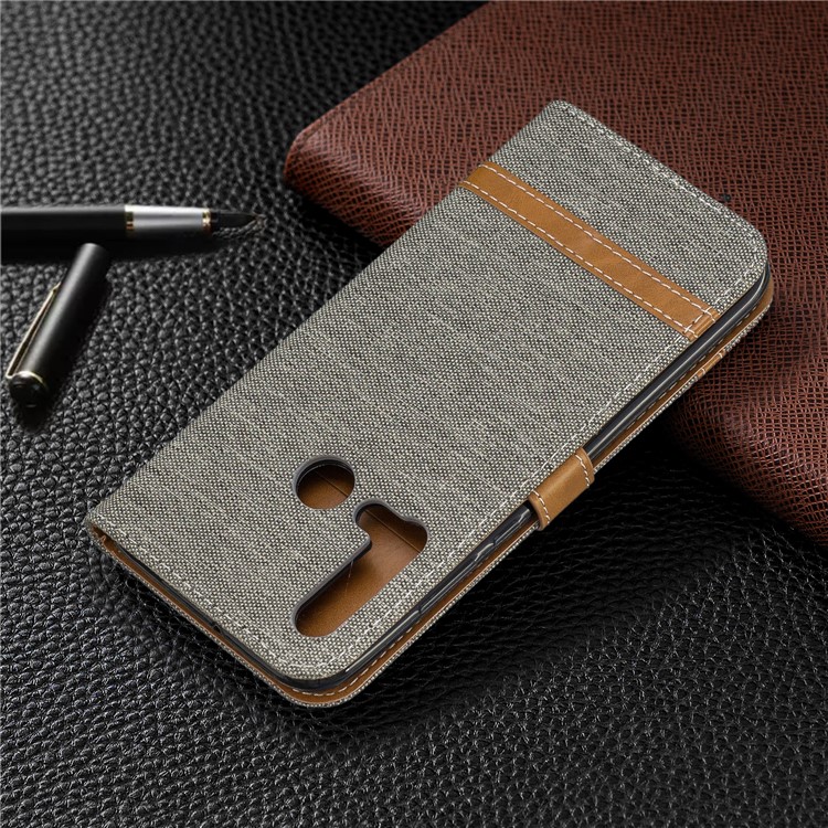 Assorted Color Jeans Cloth Wallet Leather Case for Huawei P20 lite (2019)/nova 5i - Grey-8