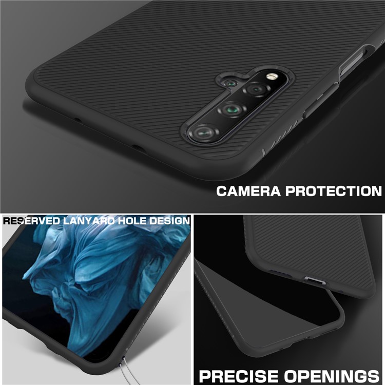 LENUO Twill Texture TPU Case for Huawei Honor 20 - Black-5