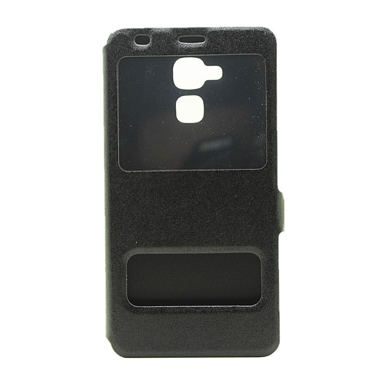 Silk Grain View Window Leather Stand Case for Huawei Honor 5c / GT3 - Black-2