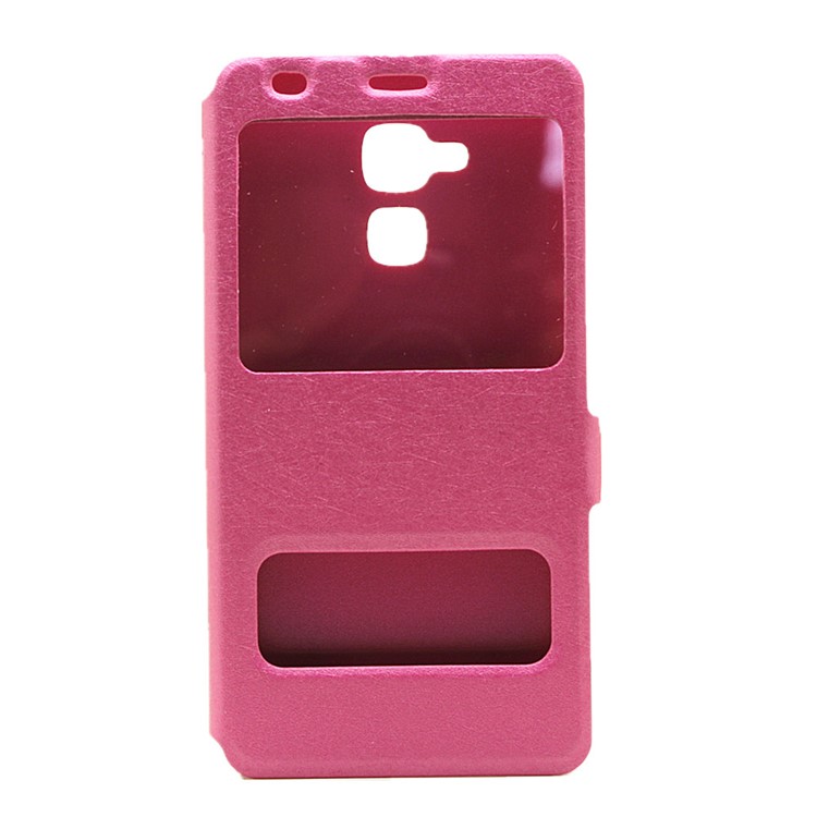 Silk Grain View Window Leather Cover for Huawei Honor 5c / GT3 - Rose-2