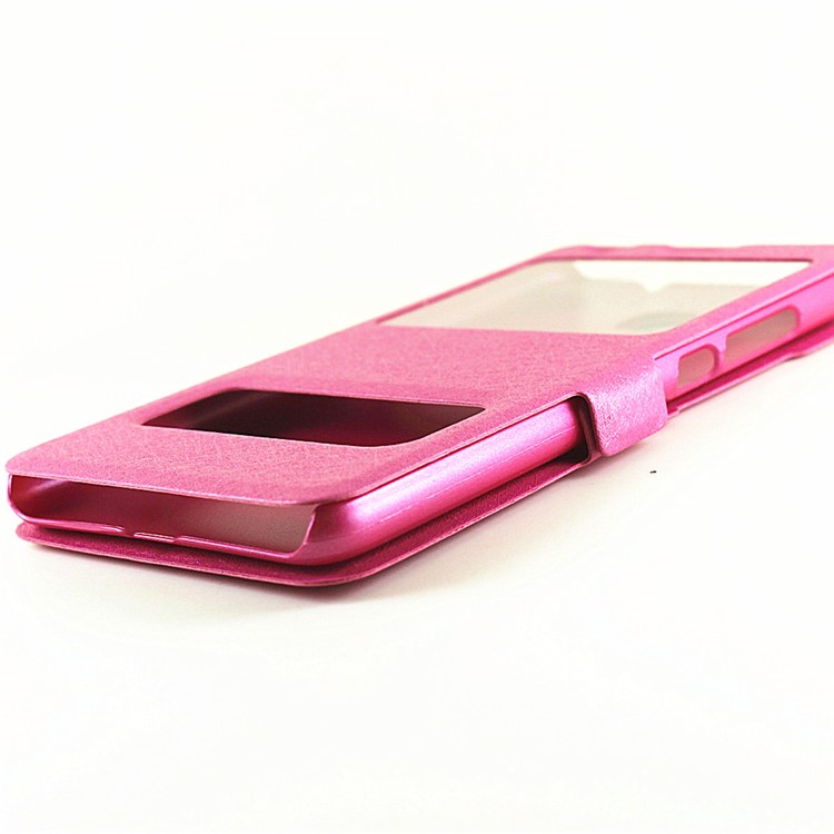 Silk Grain View Window Leather Cover for Huawei Honor 5c / GT3 - Rose-8