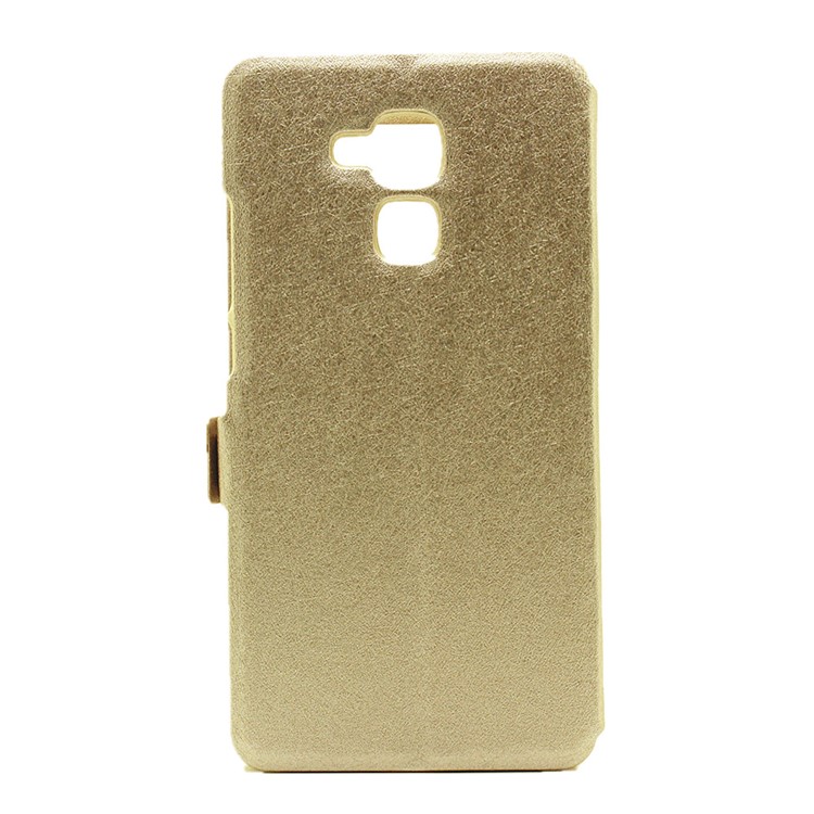 Silk Grain View Window Leather Flip Case for Huawei Honor 5c / GT3 - Gold-3