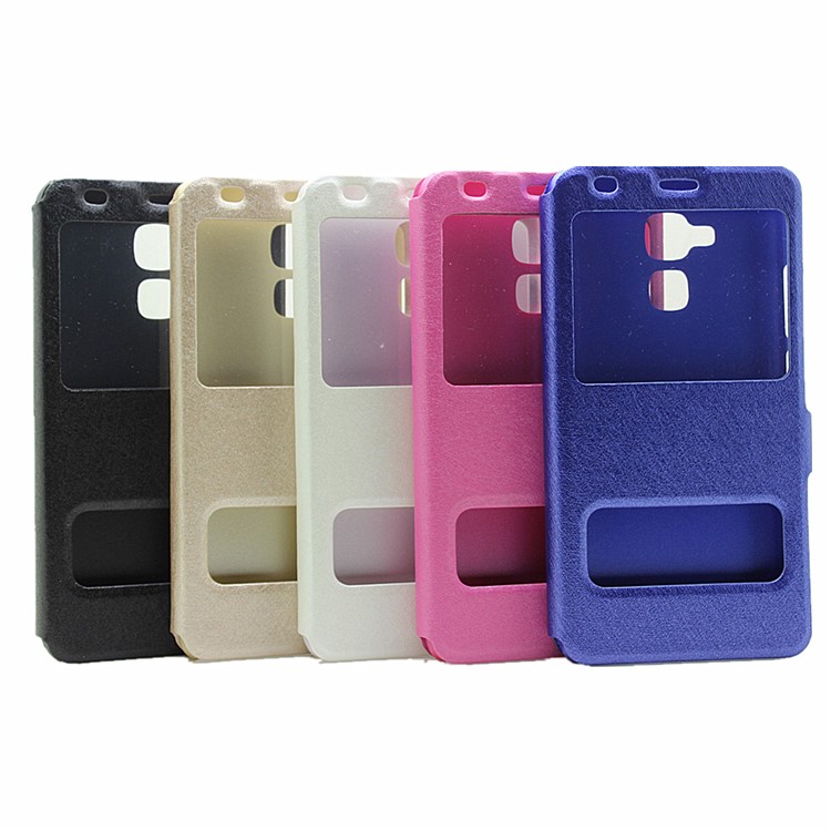 Silk Grain View Window Leather Flip Case for Huawei Honor 5c / GT3 - Gold-6