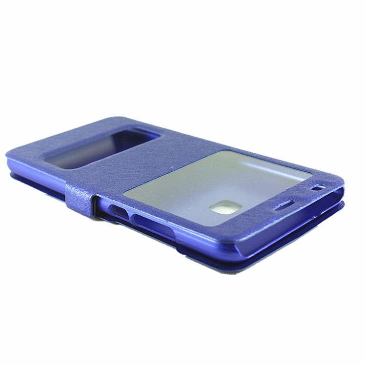 Silk Grain View Window Leather Protective Case for Huawei Honor 5c / GT3 - Blue-10