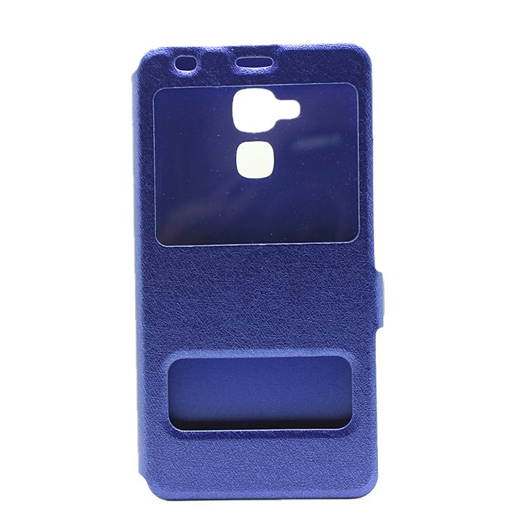 Silk Grain View Window Leather Protective Case for Huawei Honor 5c / GT3 - Blue-2