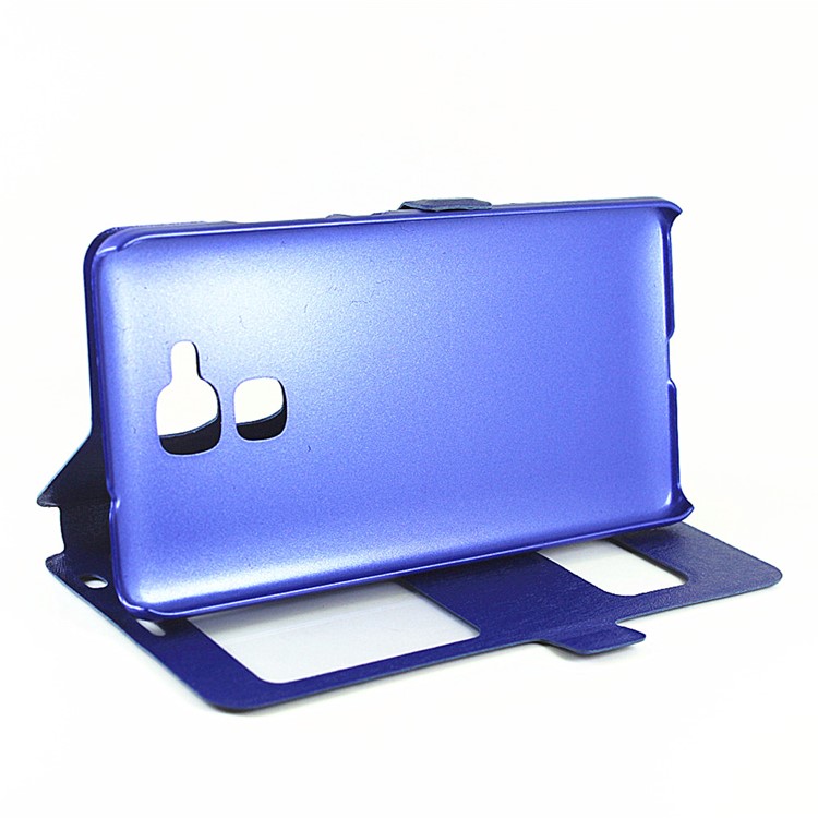 Silk Grain View Window Leather Protective Case for Huawei Honor 5c / GT3 - Blue-6