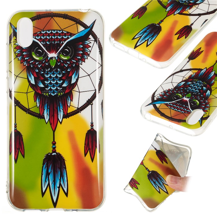 Noctilucent IMD Soft TPU Phone Shell for Huawei Y5 (2019) - Owl Dream Catcher-2