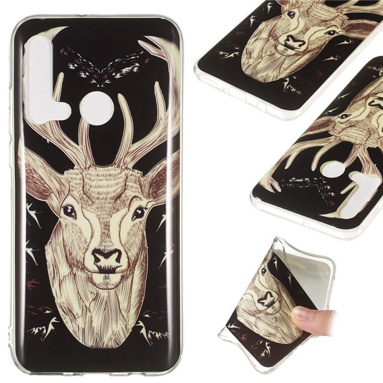 Noctilucent IMD TPU Back Case for Huawei P20 lite (2019) - Elk Pattern-2