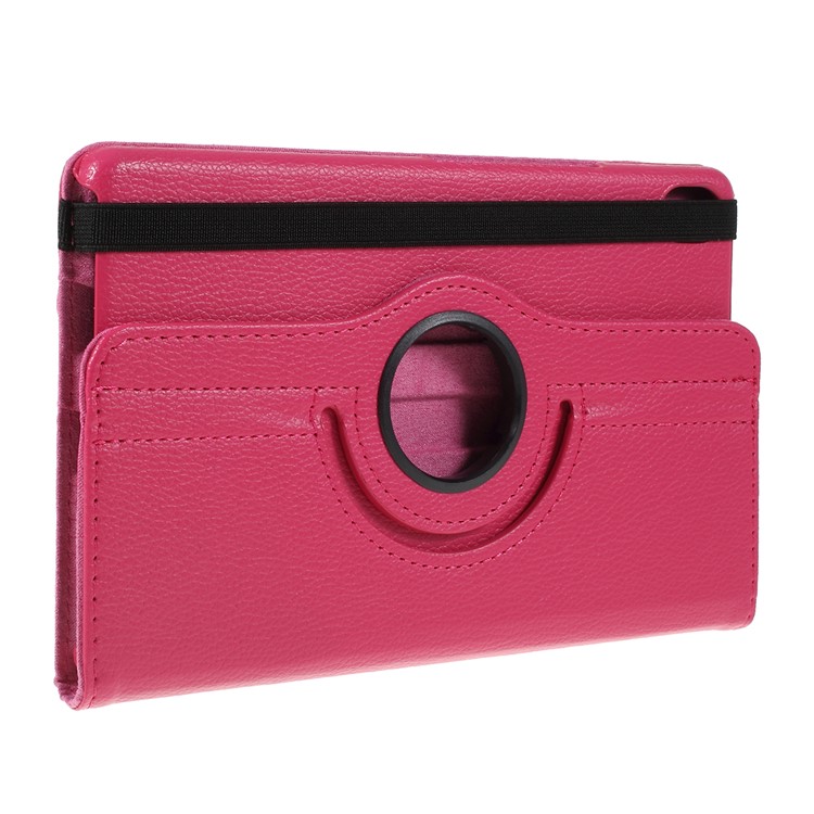Litchi Texture 360 degrés Stand Stand En Cuir Tablette Shell Shell Pour Huawei Mediapad M6 8,4 Pouces - Rose-1