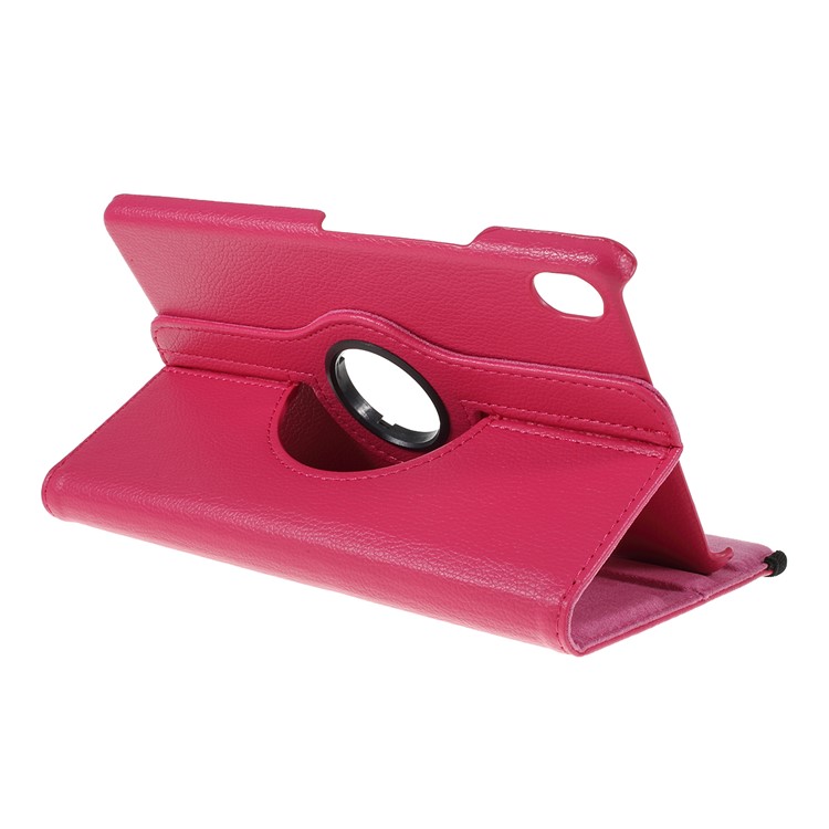 Litchi Texture 360 degrés Stand Stand En Cuir Tablette Shell Shell Pour Huawei Mediapad M6 8,4 Pouces - Rose-3