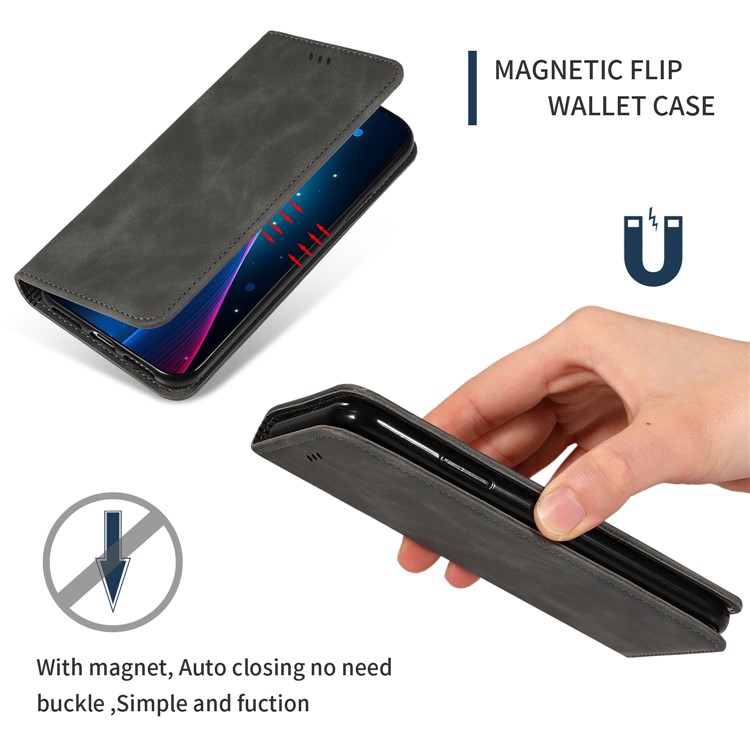 Auto-absorbed Business Style PU Leather Stand Phone Case with Card Slots for Huawei P30 Pro - Black-3