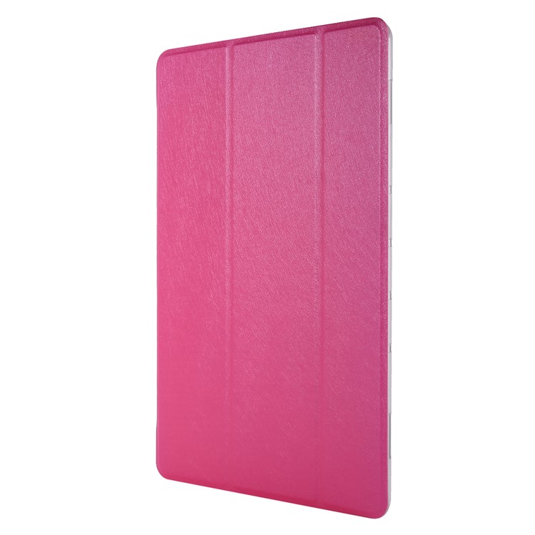 Silk Skin Tri-fold Stand Leather Shell Case for Huawei MediaPad M6 10.8-inch - Rose-2