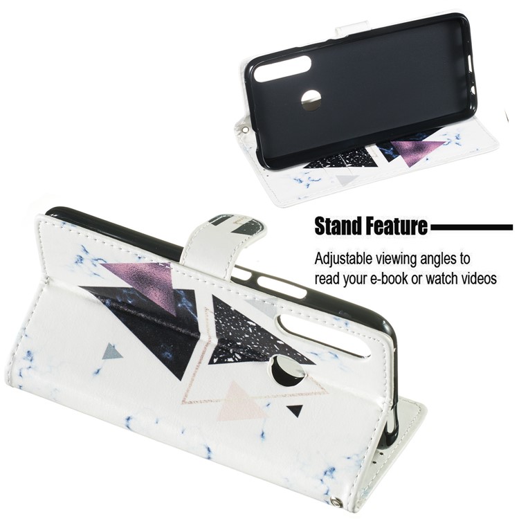 Pattern Printing Leather Wallet Stand Phone Cover for Huawei P Smart Z - Triangle-6