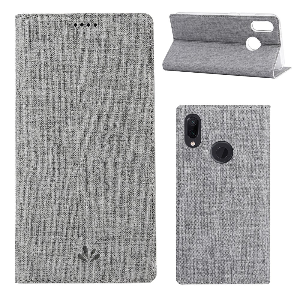 VILI DMX Cross Texture Card Holder Leather Stand Case for Huawei P Smart Z - Grey-1