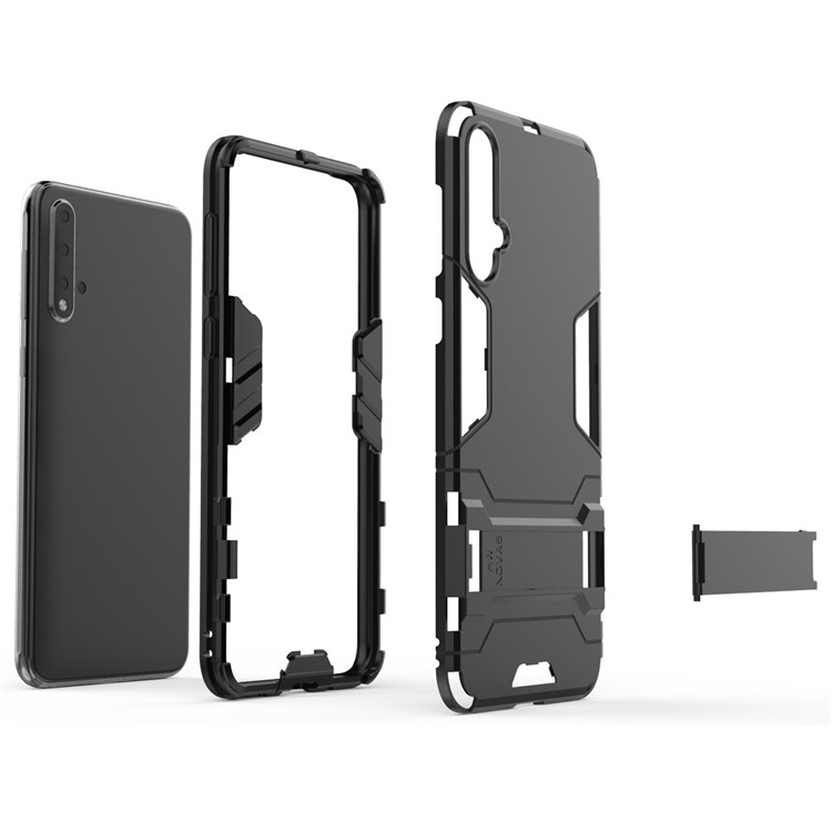 Cool Guard Kickstand PC+TPU Cell Shell for Huawei nova 5 / nova 5 Pro - Black-4