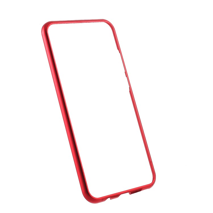 Magnetic Attraction Metal Frame Tempered Glass Phone Case for Huawei P20 lite (2019) / nova 5i - Red-2