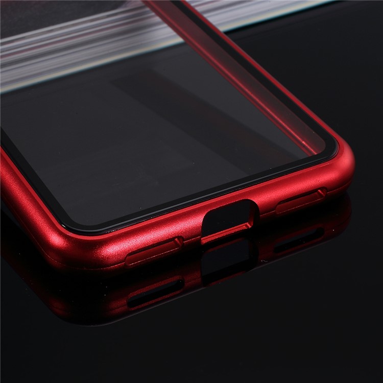 Detachable Magnetic Attraction Metal Frame + Tempered Glass Shell Protective Phone Case for Huawei nova 5 / nova 5 Pro - Red-6