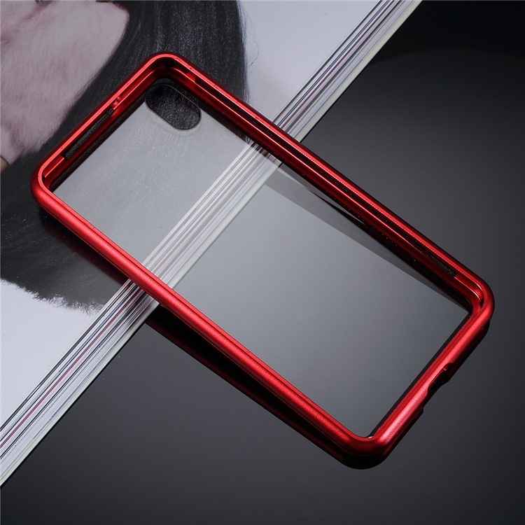 Detachable Magnetic Attraction Metal Frame + Tempered Glass Shell Protective Phone Case for Huawei nova 5 / nova 5 Pro - Red-8