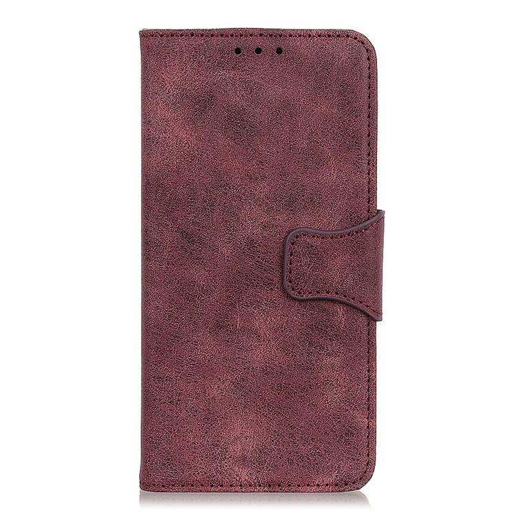 Retro Style Split Leather Mobile Phone Casing Shell for Huawei Honor 9X Pro - Wine Red-2