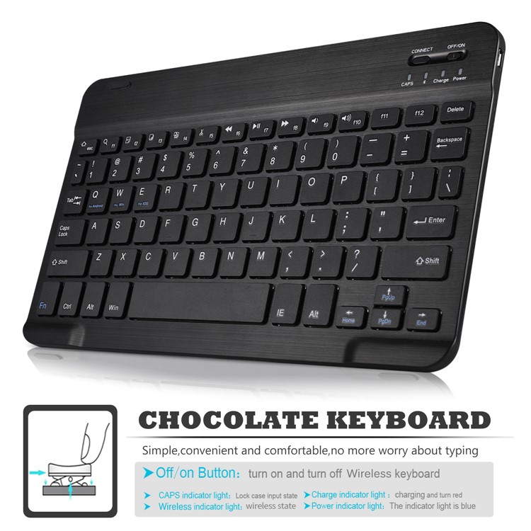 For Huawei MediaPad M6 10.8-inch Bluetooth Keyboard and Detachable Leather Case - Black-4