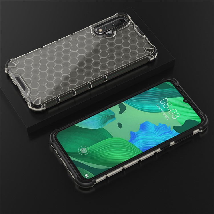 Honeycomb Pattern Shock-proof TPU + PC + Silicone Hybrid Phone Shell for Huawei Nova 5/Nova 5 Pro - Black-3