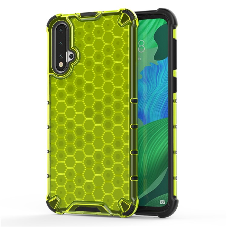 Honeycomb Pattern Shock-proof TPU + PC Hybrid Phone Shell for Huawei Nova 5/Nova 5 Pro - Green-1