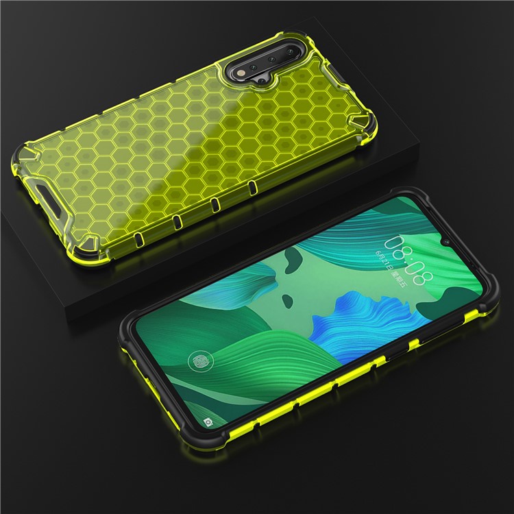 Honeycomb Pattern Shock-proof TPU + PC Hybrid Phone Shell for Huawei Nova 5/Nova 5 Pro - Green-3