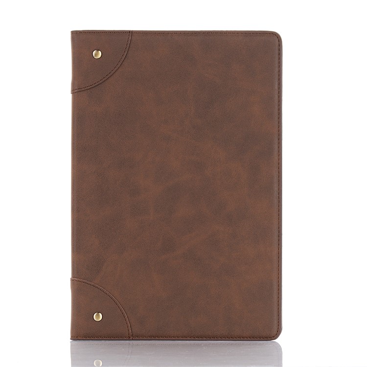 Retro Book Pattern Wallet Leather Smart Tablet Casing for Huawei MediaPad M6 10.8-inch - Coffee-1