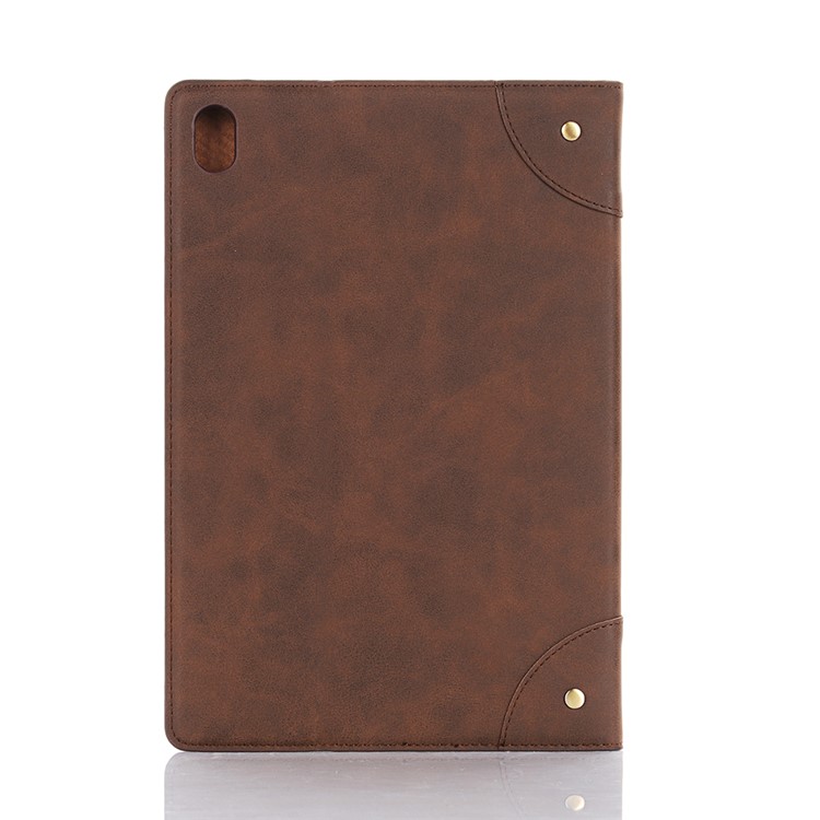 Retro Book Pattern Wallet Leather Smart Tablet Casing for Huawei MediaPad M6 10.8-inch - Coffee-2