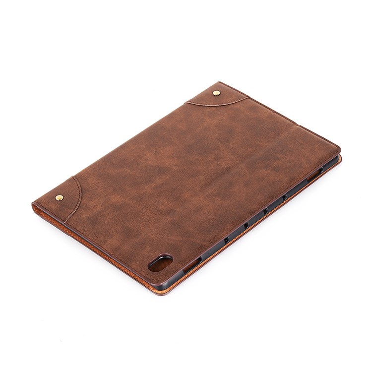 Retro Book Pattern Wallet Leather Smart Tablet Casing for Huawei MediaPad M6 10.8-inch - Coffee-5