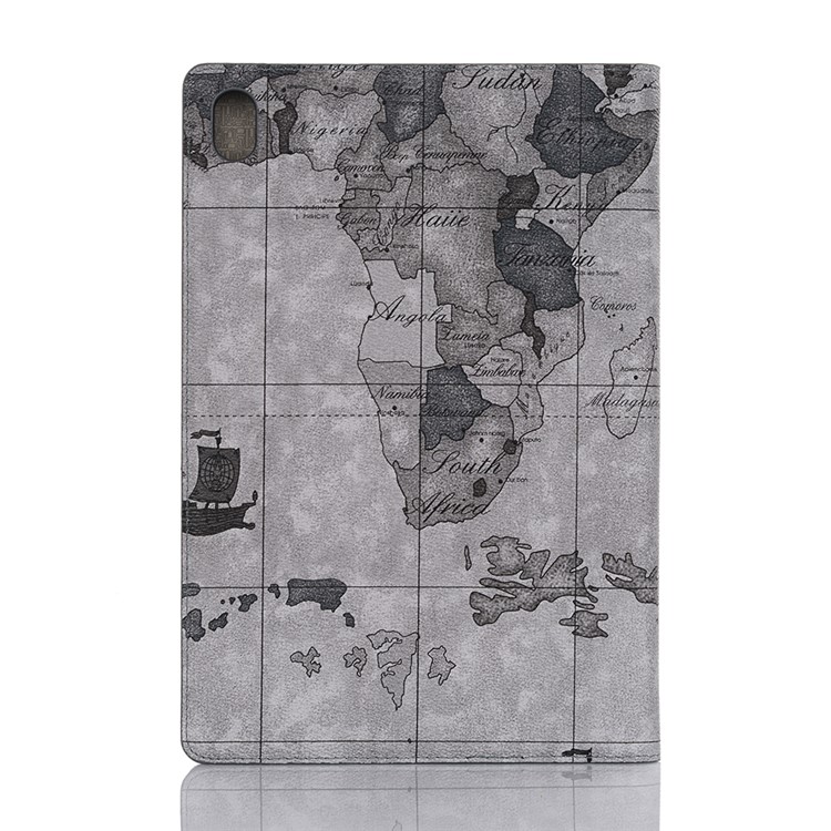 Map Printing Wallet Stand Leather Tablet Casing for Huawei MediaPad M6 10.8-inch - Grey-2