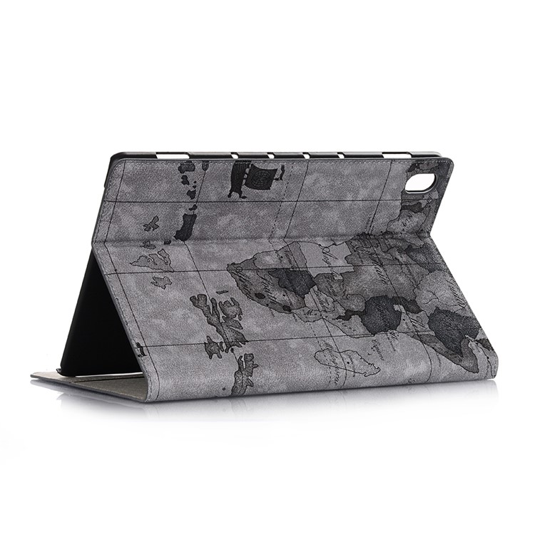 Map Printing Wallet Stand Leather Tablet Casing for Huawei MediaPad M6 10.8-inch - Grey-4