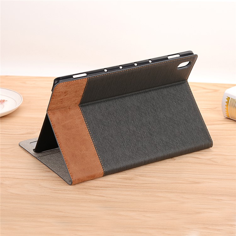 Cross Skin Splicing PU Leather Tablet Shell Case for Huawei MediaPad M6 10.8-inch - Grey-6