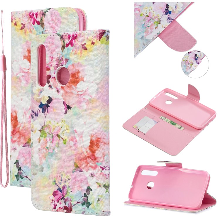 Escudo Do Telefone De Couro Com Concha Do Telefone Tira Para Huawei Honor 20i / 10i / Desfrutar 9 S / Honra 20 Lite / P Inteligente + 2019 / Maimang 8 - Pintura Colorida-1