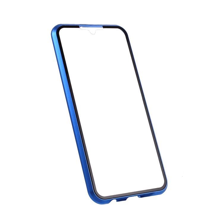 Magnetic Metal Frame + Tempered Glass Back Phone Hard Case for Huawei P Smart+ 2019/Enjoy 9s - Blue-12