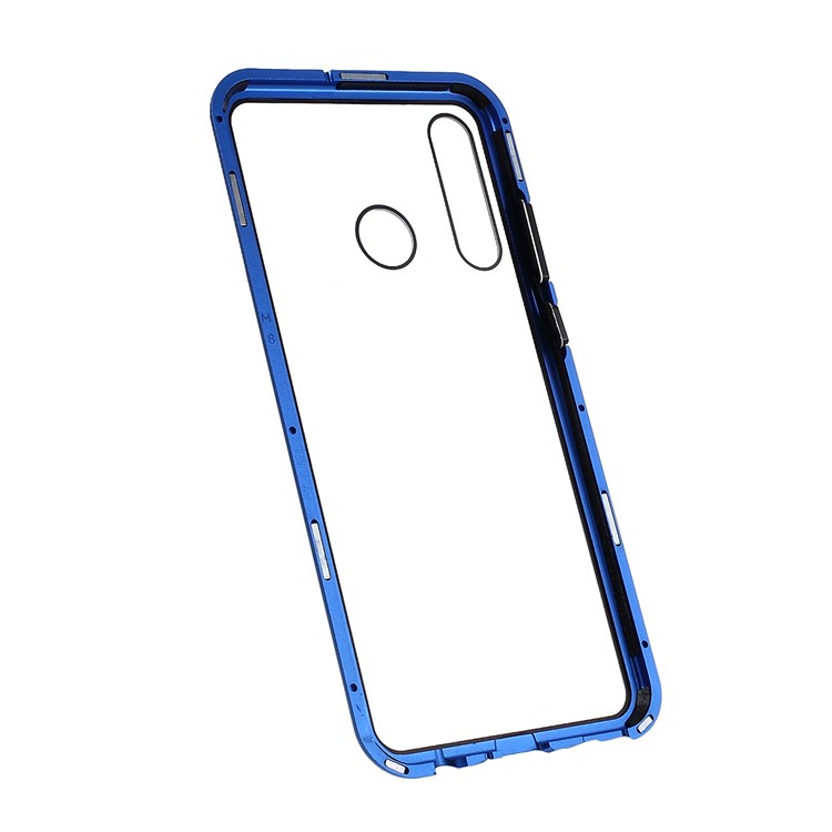 Magnetic Metal Frame + Tempered Glass Back Phone Hard Case for Huawei P Smart+ 2019/Enjoy 9s - Blue-13